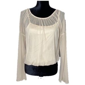 Sweet! Vixen Taupe Sheer Blouse